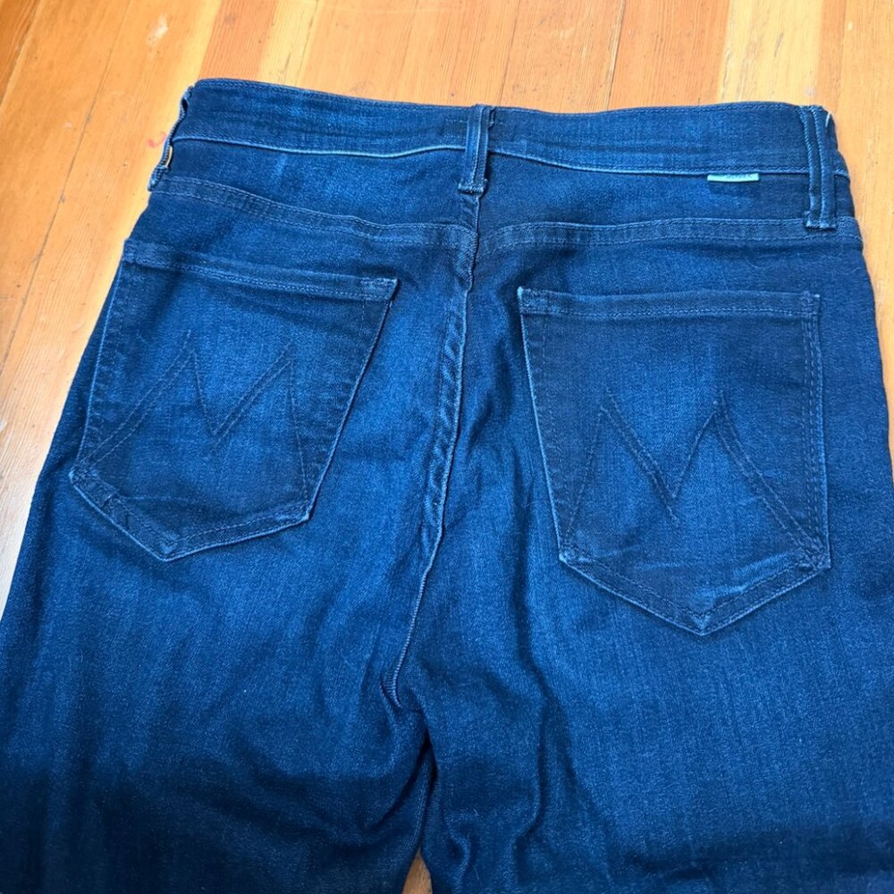 MOTHER Deep Indigo Blue Back Pocket Jeans - Picture 5 of 11